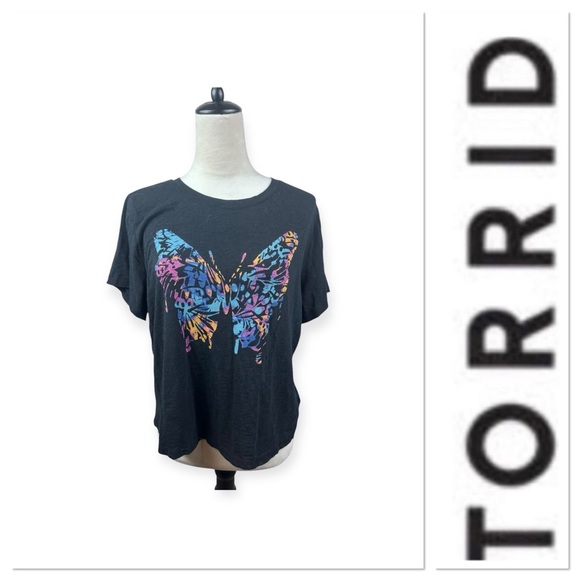 Torrid super soft slub butterfly short sleeve T-shirt top size 2-2X/18-20 - Picture 1 of 9